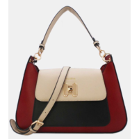 Sac Porté Épaule Effet Cuir Lisse Bicolore 24B-5921  